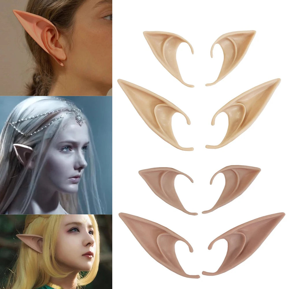 Halloween Elf Ears Latex Props – Fairy Angel Cosplay Mask and Costume Accessories for Halloween Party