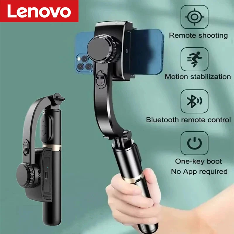 1045mm Lenovo Selfie Stick with Bluetooth, LED Fill Light, and Tripod – Includes Remote Shutter for Android & iOS