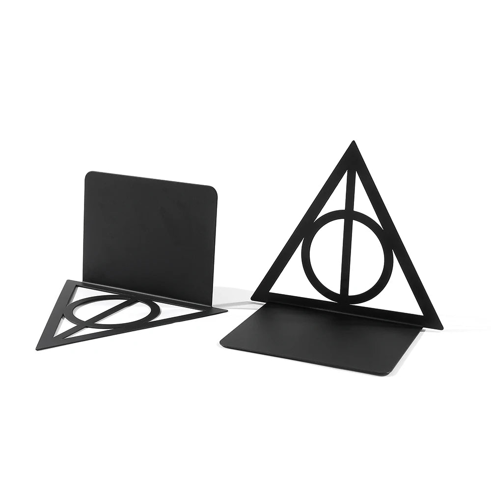 Heavy-Duty Metal Bookend – Triangle Design for Home & Office Desk Organization