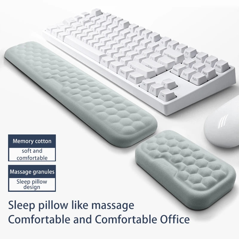 Ergonomic Keyboard & Mouse Wrist Rest – Memory Foam Pad for Office and Computer Typing Comfort