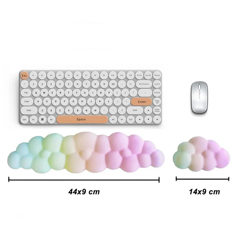 Cloud Keyboard and Mouse Wrist Rest Set – Ergonomic Memory Foam with Anti-Slip Base for Home Office and Laptop Use